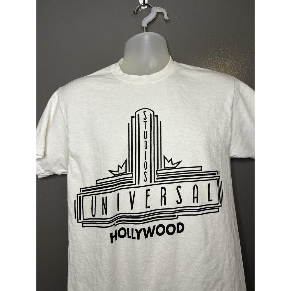 Vintage Universal Studios Hollywood Shirt Mens Medium White Logo Graphic Tee USA